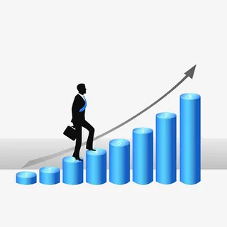 成功人生阶梯免抠标签元素