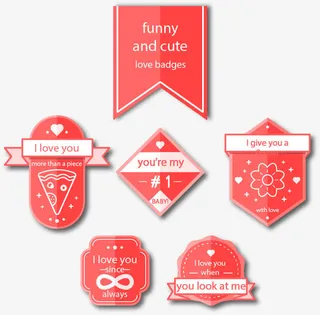 有趣可爱爱情标签免抠