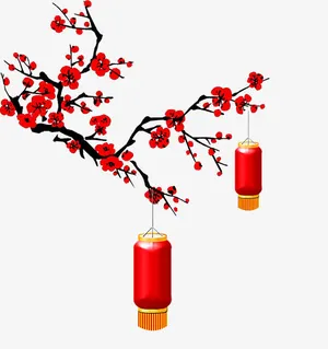 灯笼梅花免抠