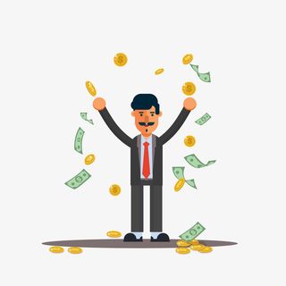 撒钱男子人物矢量图免抠