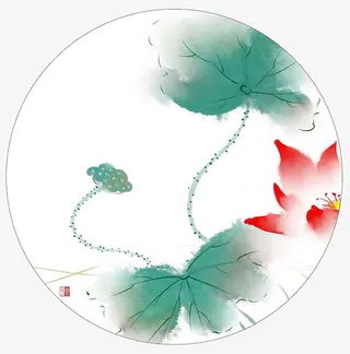 水彩荷花免抠
