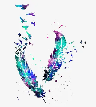 羽毛图形设计免抠