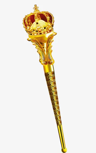 金色古典权杖素材免抠