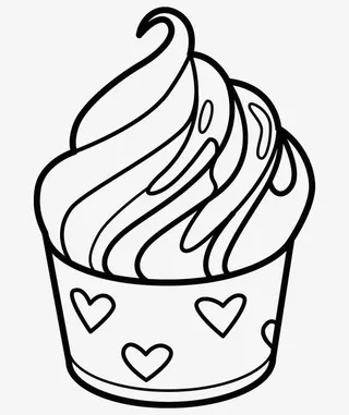 爱心纸杯蛋糕免抠