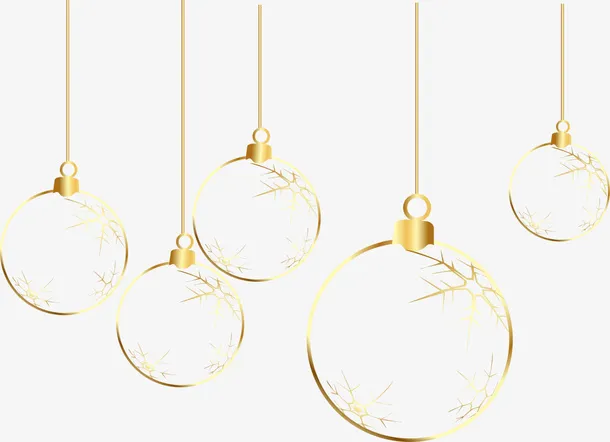 圣诞节金色吊环装饰免抠
