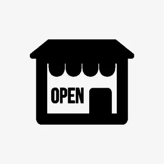 超黑简约风格商家营业图标免抠