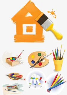 油漆涂料画笔矢量素材下载免抠