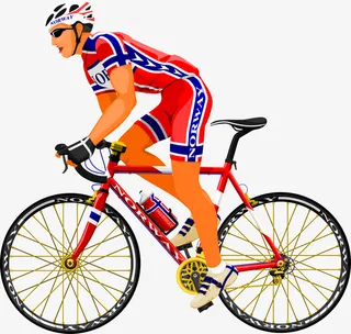 卡通骑自行车的人免抠