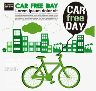 绿色自行车矢量免抠