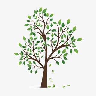 春天绿树矢量素材免抠