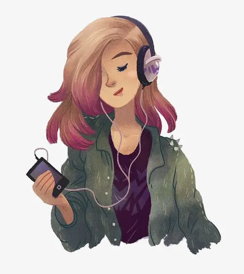 听音乐的女孩免抠