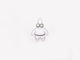 可爱手绘胖大星简约背景高清