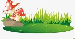 矢量手绘草地免抠