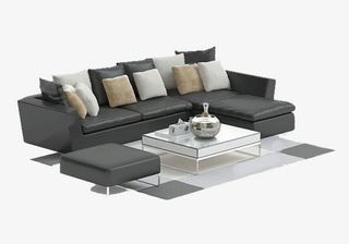 欧式简约风客厅沙发茶几免抠