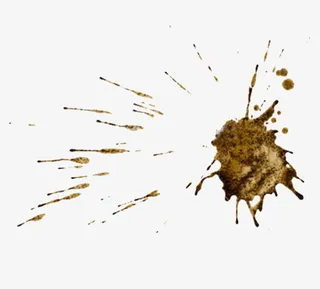 金黄色飞溅的土乱喷形状免抠