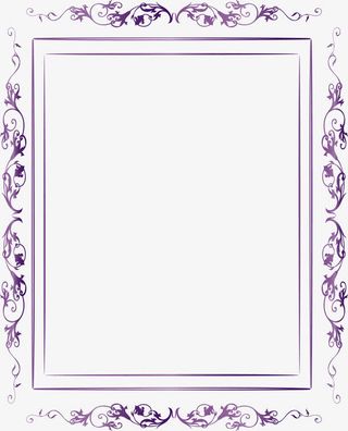 渐变紫色欧式花藤边框免抠