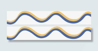 可爱线条背景矢量波浪边素材