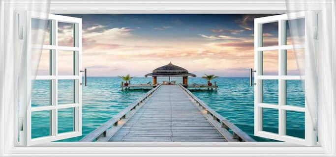 窗外海景图高清