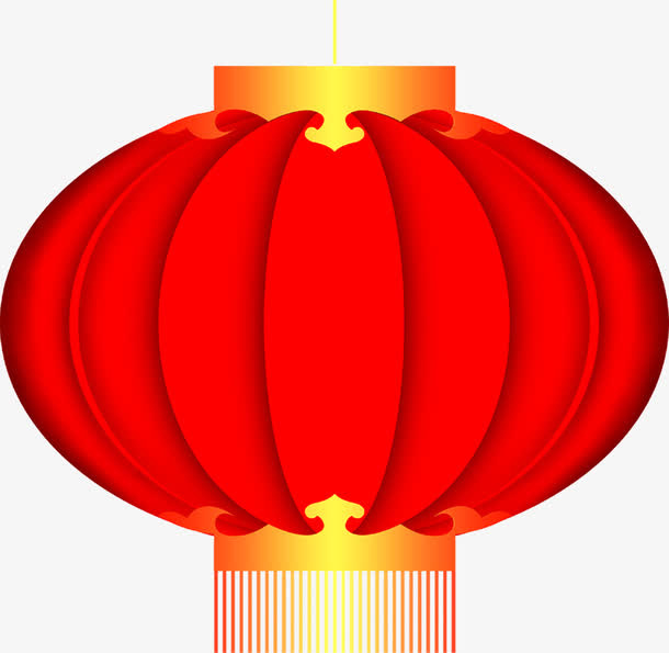 红色春节创意灯笼免抠
