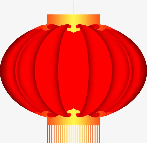 红色春节创意灯笼免抠