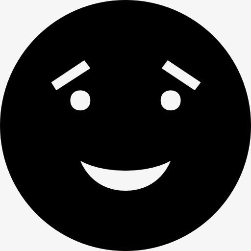 假笑嘻嘻的黑色表情符号的图标免抠