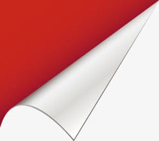 红色三角卷边标签免抠