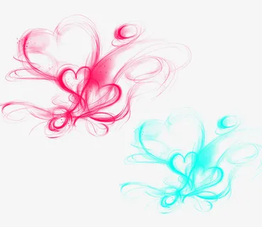 光束心形免抠装饰墨迹笔触元素