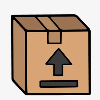 向上箭头图标快递包裹免抠