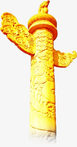 金色中国风建筑物免抠