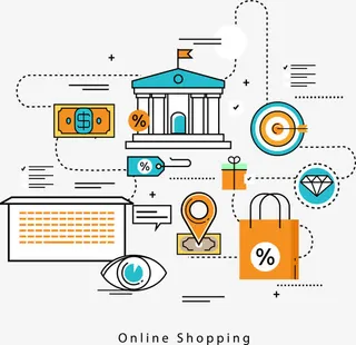 电商营销购物流程免抠