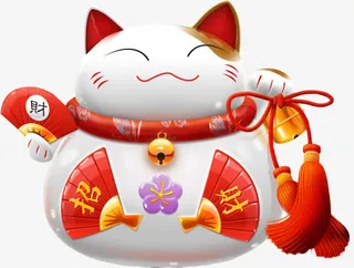 招财猫日本元素免抠