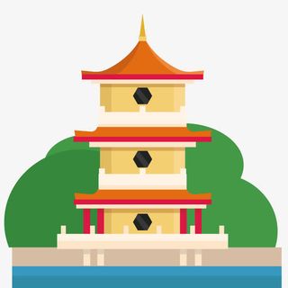 矢量寺庙塔免抠