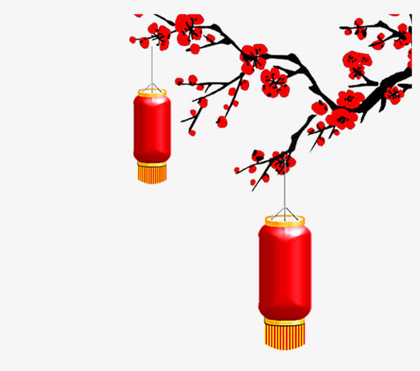简约中国风喜庆灯笼免抠