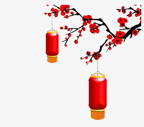 简约中国风喜庆灯笼免抠