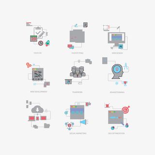 矢量扁平化网络商务素材免抠