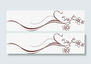 中国风花朵装饰边框免抠