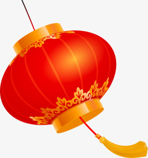 红色漂浮中国风灯笼挂饰免抠手绘/卡通卡通元素