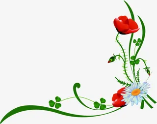 春天红色春天花朵免抠