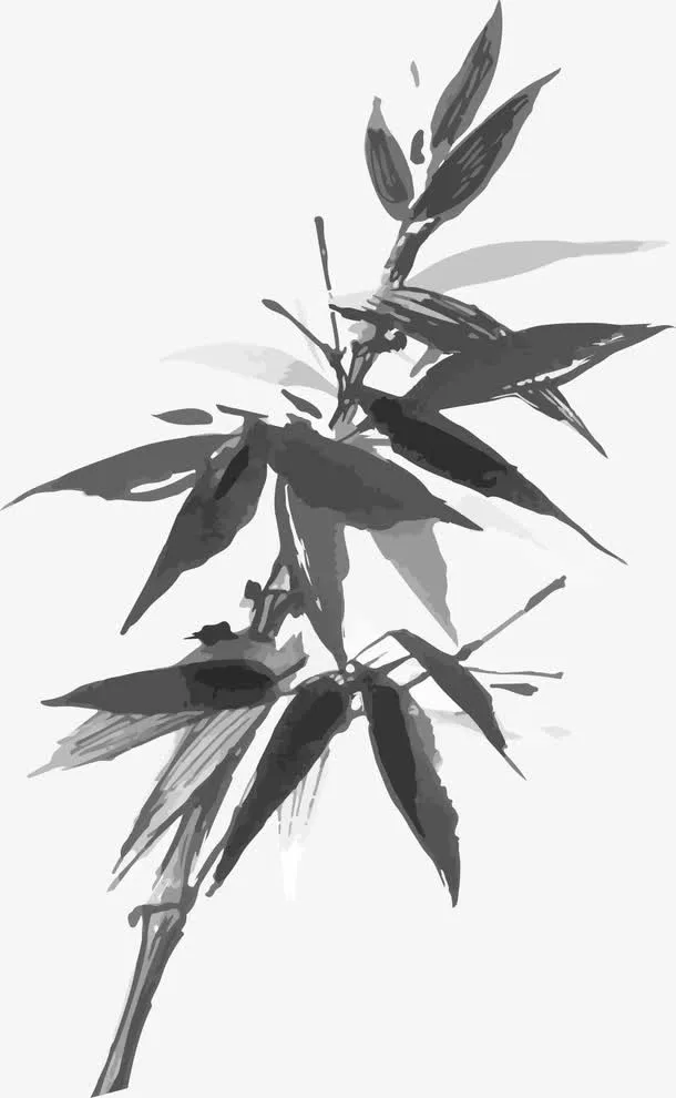 水墨画竹叶免抠