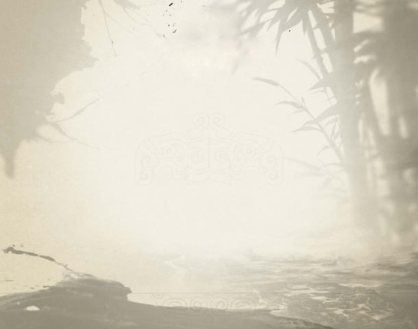朦胧灰色竹林河水海报背景
