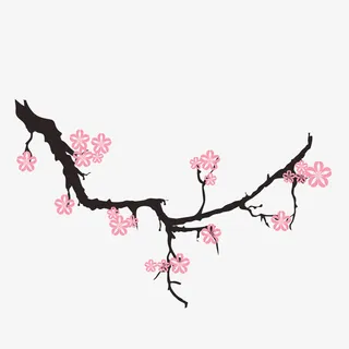 手绘卡通粉色梅花免抠