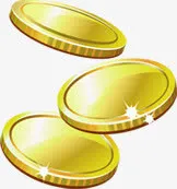 金色卡通质感金币免抠