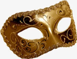 高清黄色花纹面具免抠