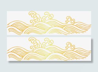 中国风海浪花纹免抠