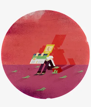 红色圆形人物标签免抠