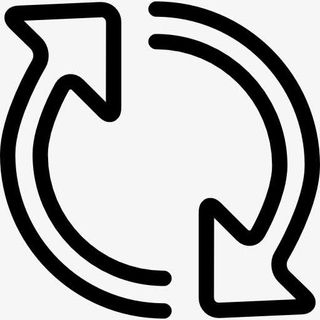 两顺时针循环箭头的轮廓图标免抠