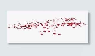 洒落一地的红色玫瑰花花瓣免抠