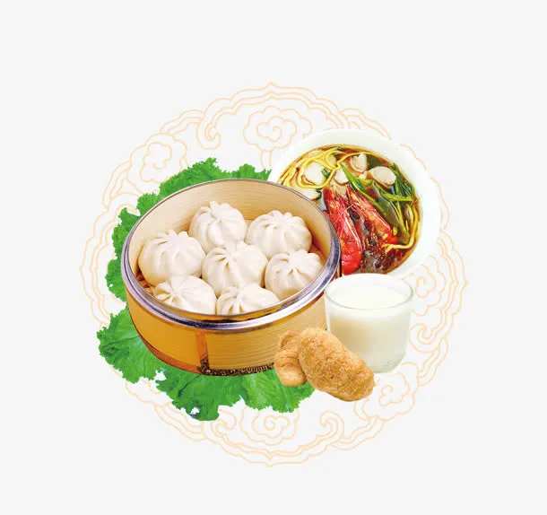 美食包子大虾面条免抠