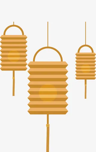 矢量图悬挂的纸灯笼免抠