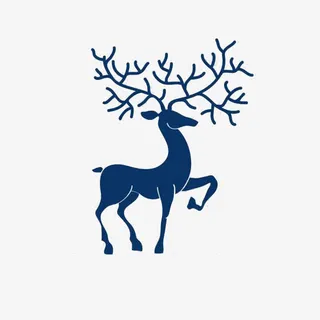 纯色卡通小鹿免抠